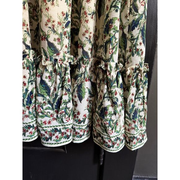 NWT Max Studio green and cream flutter sleeve floral tiered maxi dress - Picture 10 of 14